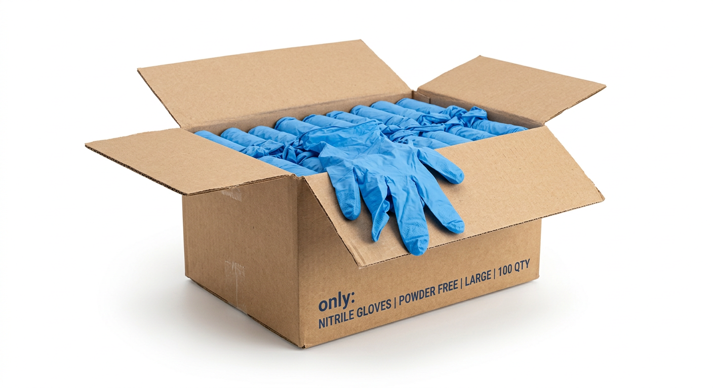 Industrial Nitrile Gloves, Box of 100